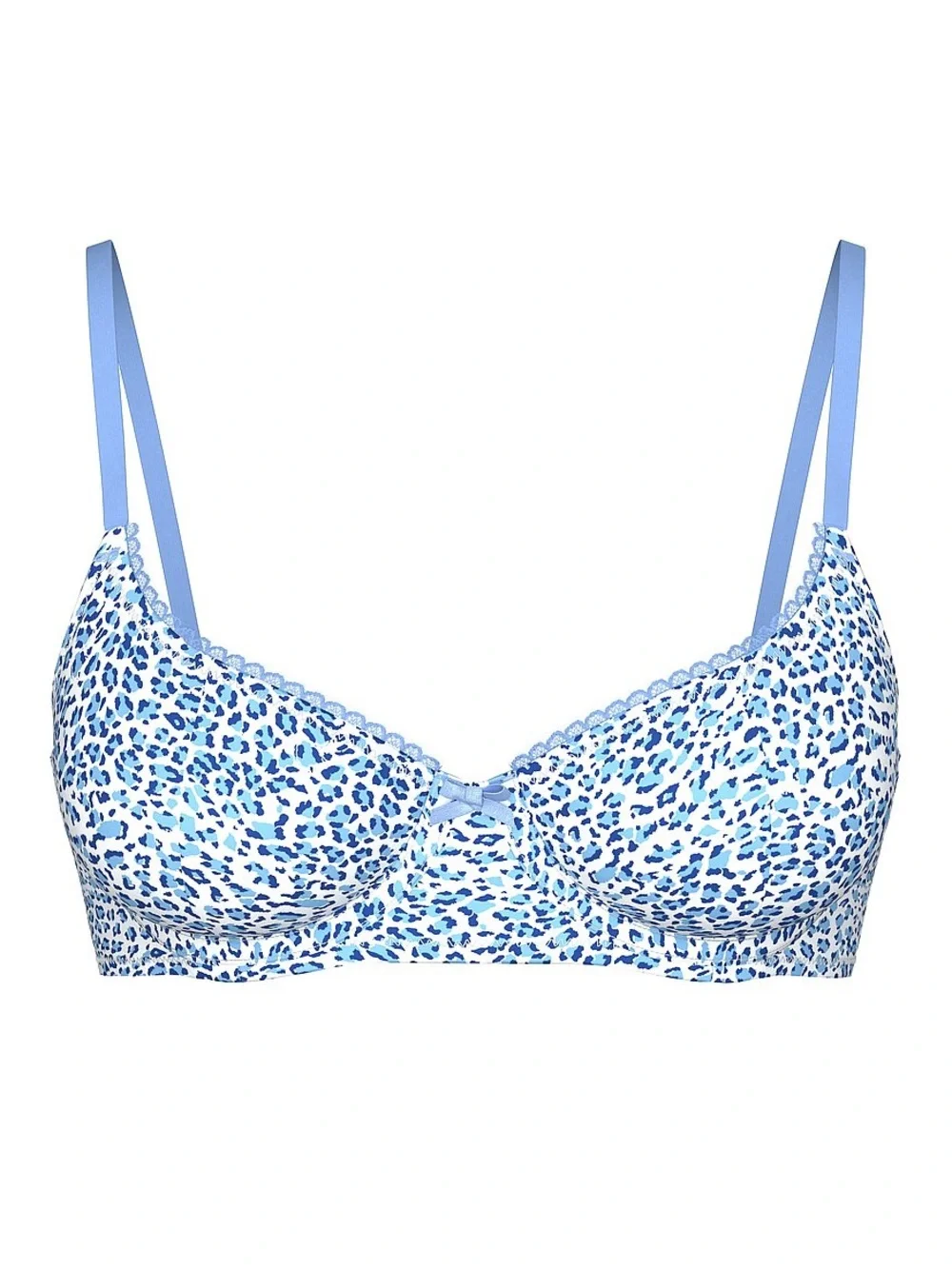 Frankie’s Bikini’s x Victoria’s Secret PINK Blue Leopard Bikini Set, size medium